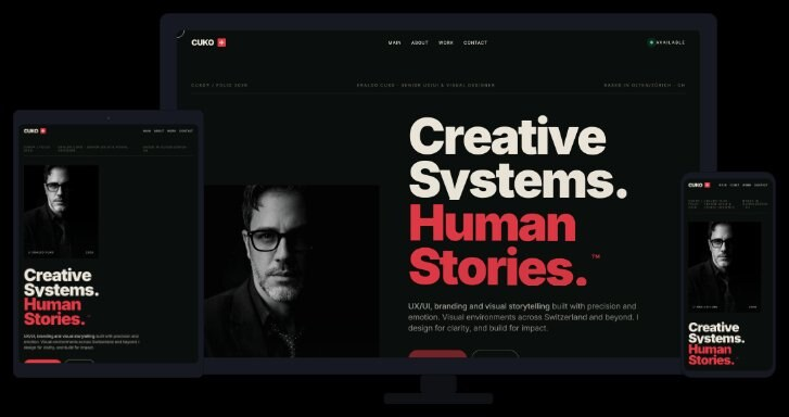 cuko.ch · responsive mockup