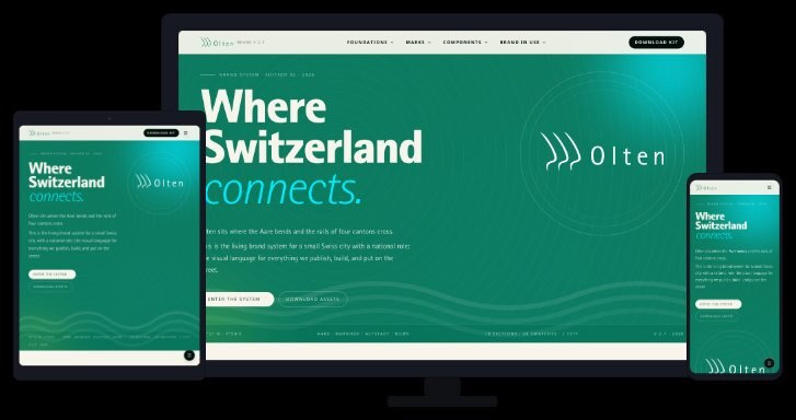 Olten Design System · responsive mockup