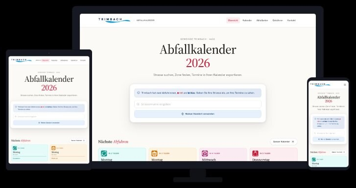 Abfallkalender Trimbach · responsive mockup